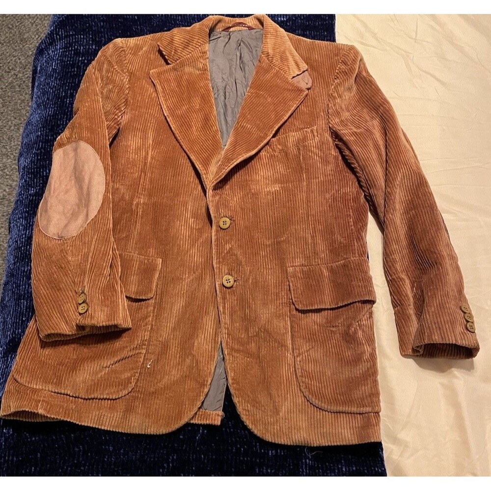 Vintage PBM Town & Country Blazer Suit Jacket Corduroy Suede Elbow Patches